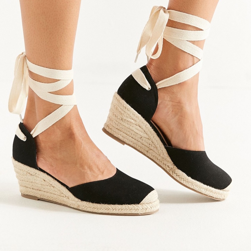 Urban Outfitters Lace Up Wedge Espadrilles